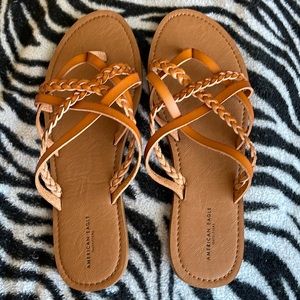 **BRAND NEW** PLEASE BUT, moving! Size 10 AE Camel Sandals